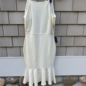 Lulu's Cream Midi Dress with Ruffle Hem